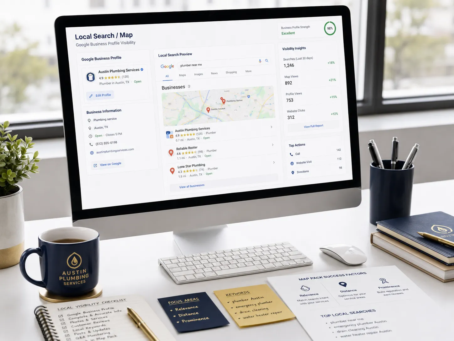 Google Business Profile local search visibility support