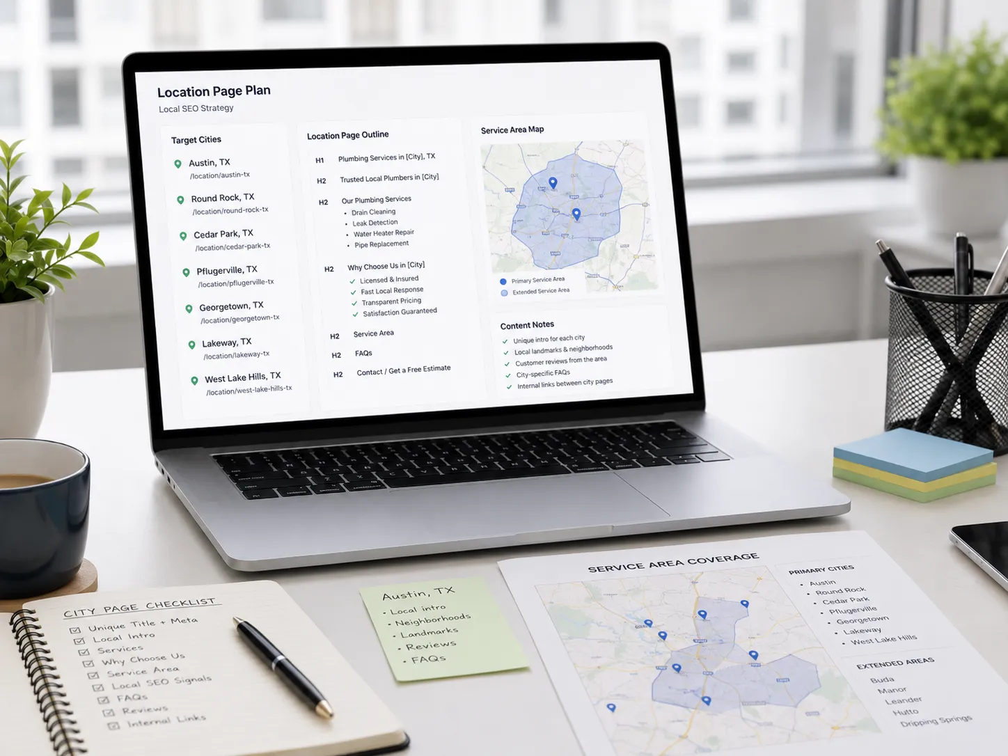 Local SEO location page content plan