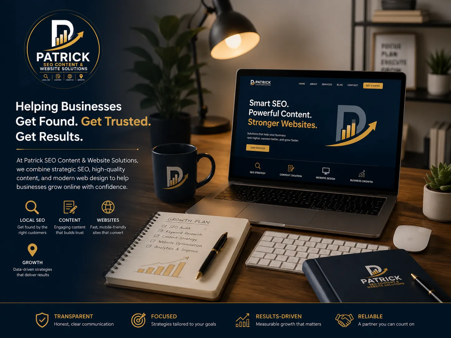 Local SEO dashboard and website strategy workspace by Patrick Local SEO