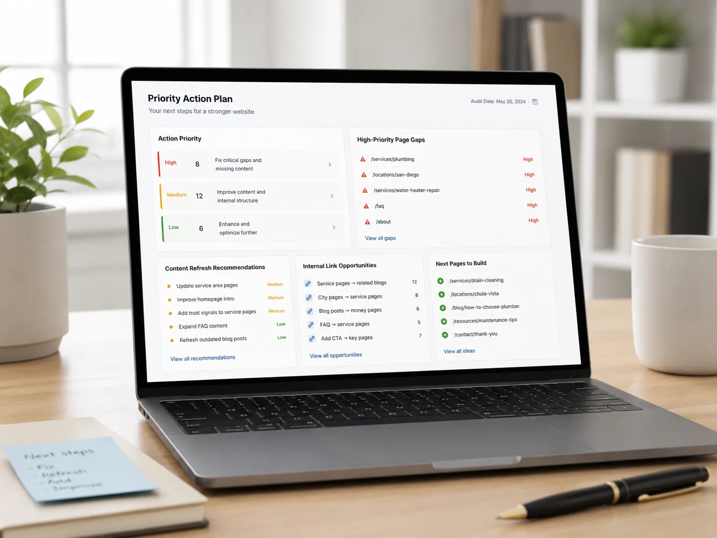 Local SEO priority roadmap and action plan