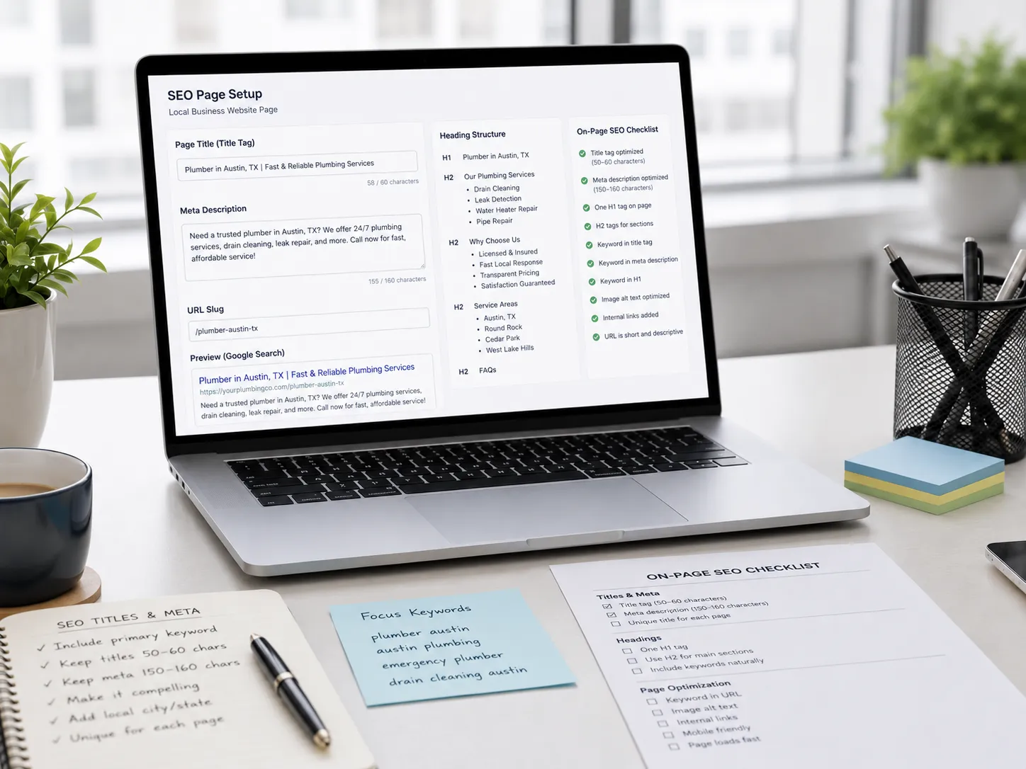 SEO title and meta description setup
